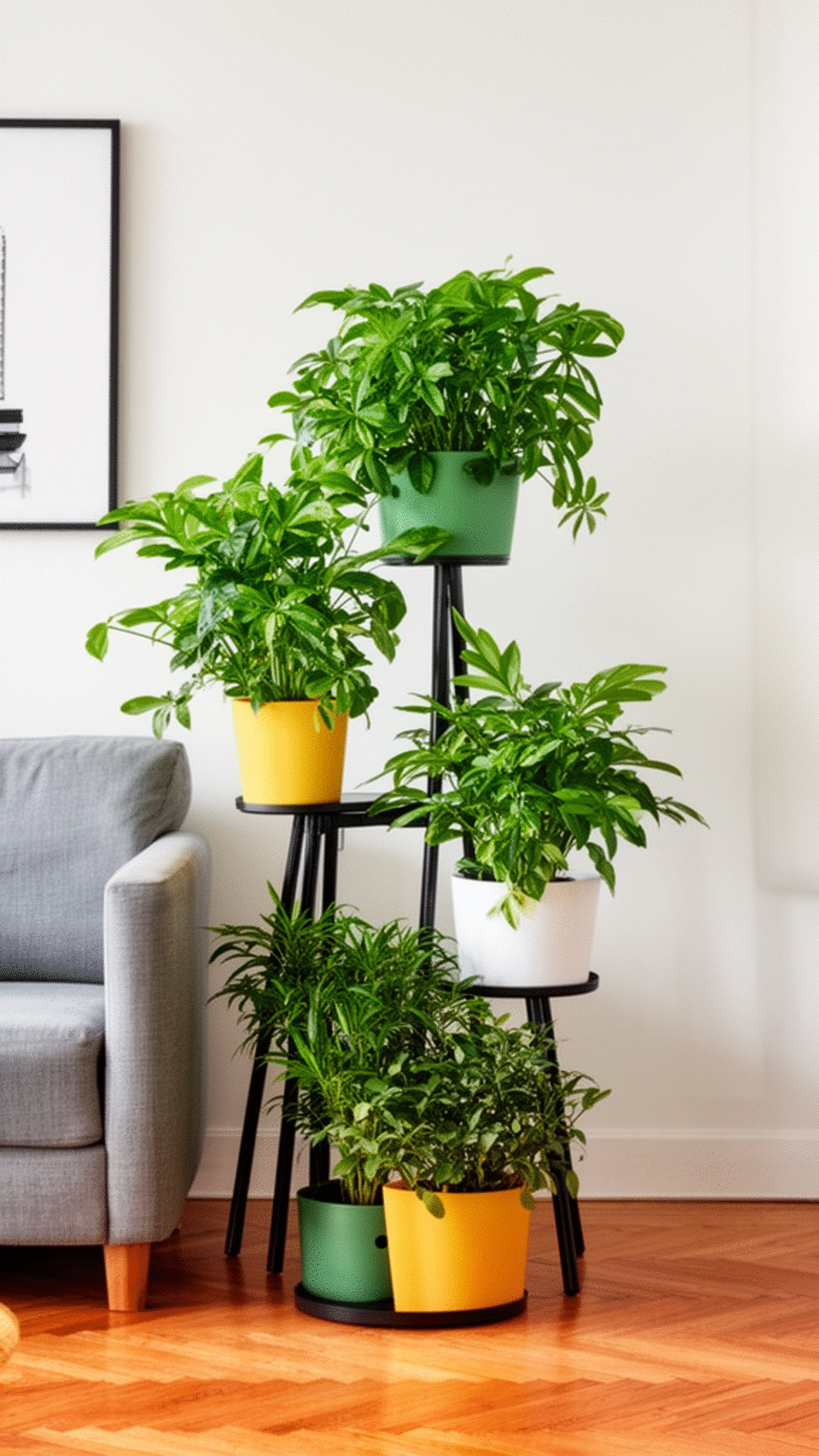 The Tiered Plant Stand Trick That Makes Three Plants Look Like a Styled Display