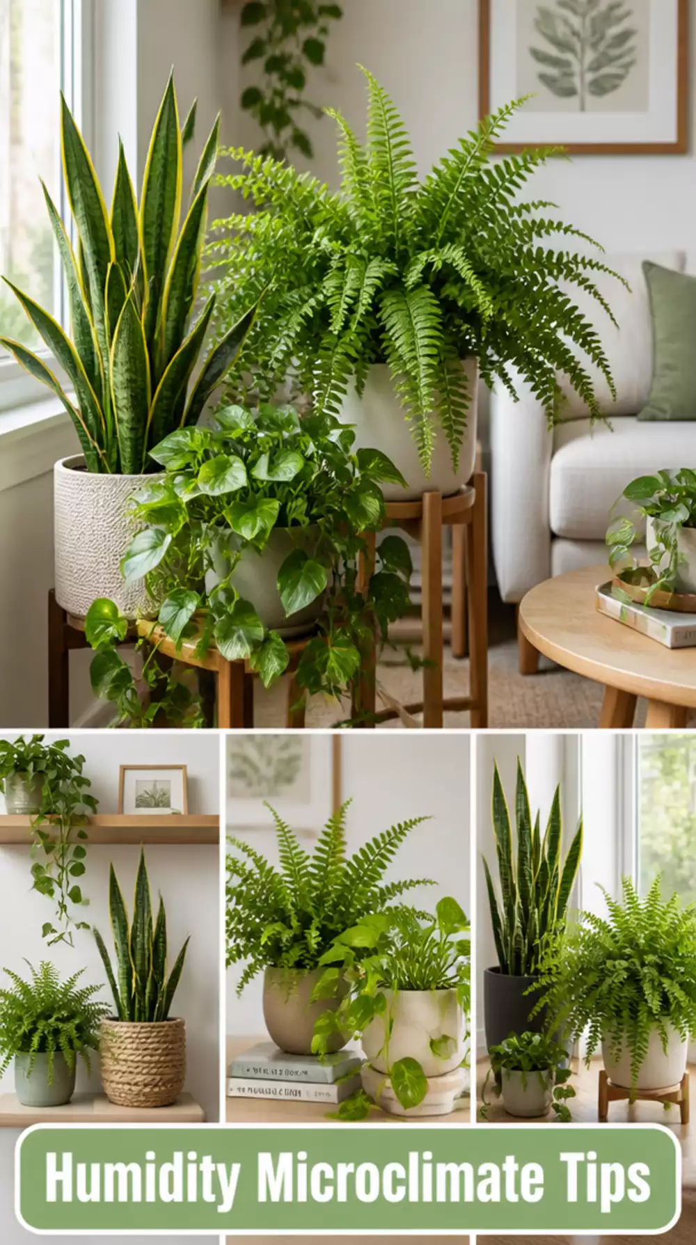 Living Room Plant Grouping That Creates Its Own Humidity Microclimate Around the Pots