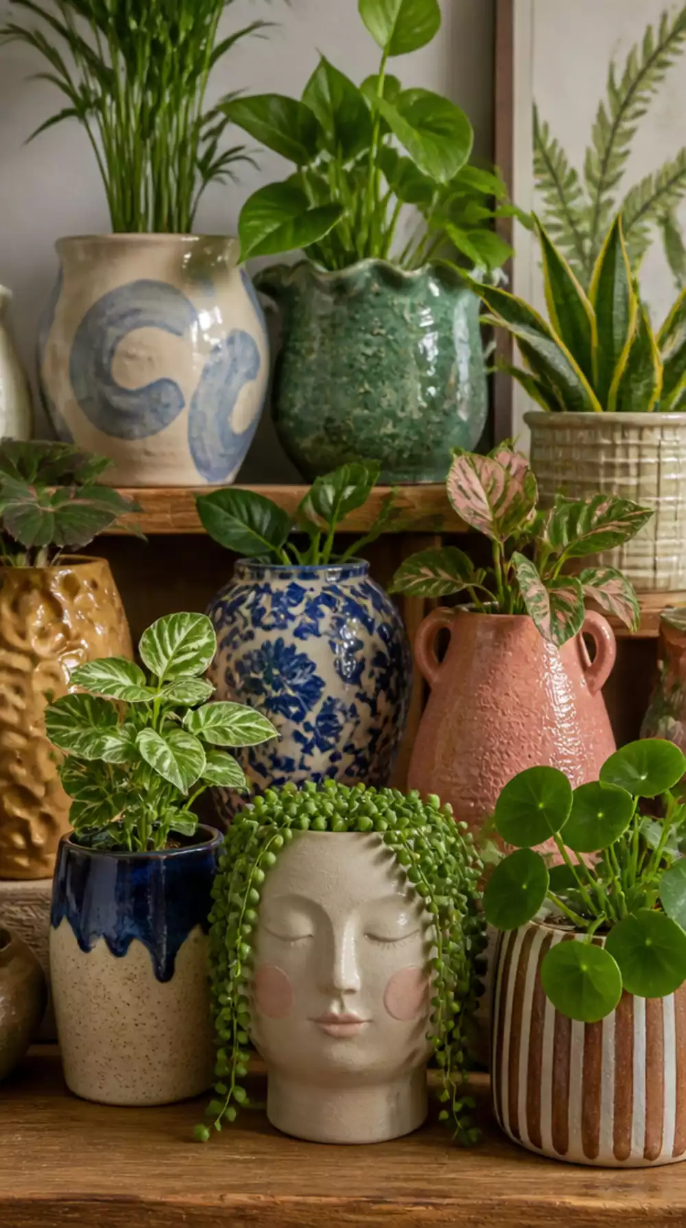 Thrifted Ceramic Vase Used as a Planter Cover That Looks Intentional and Unique
