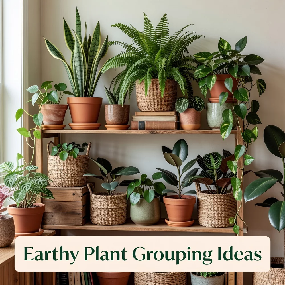 Earthy Indoor Plant Grouping Ideas for Lush Shelves