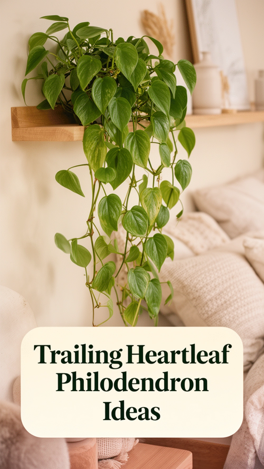 Trailing Heartleaf Philodendron on a Bedroom Shelf That Grows Fast Indoors