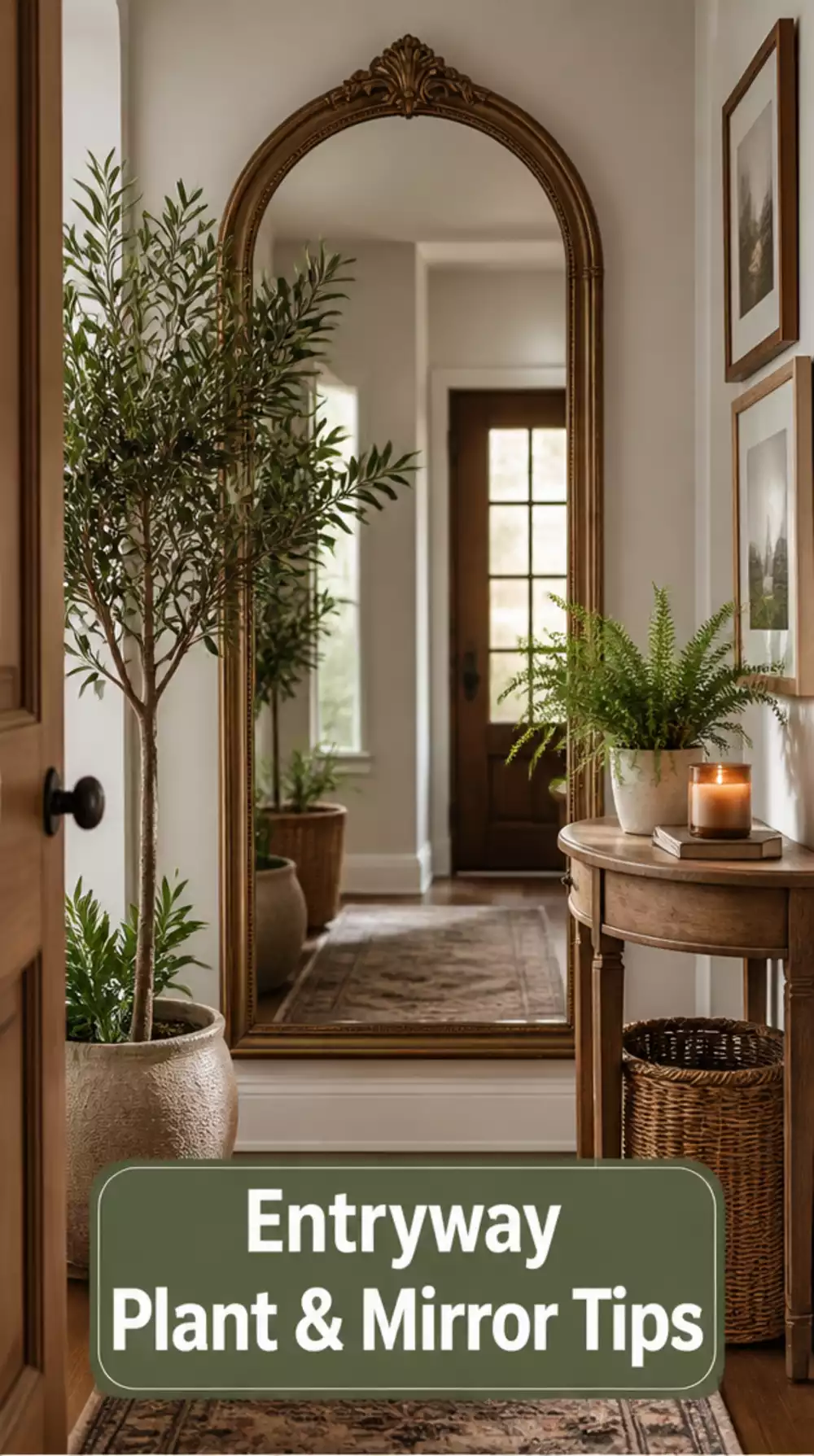 The Entryway Plant and Mirror Pairing Trick That Makes a Narrow Hallway Look Wider