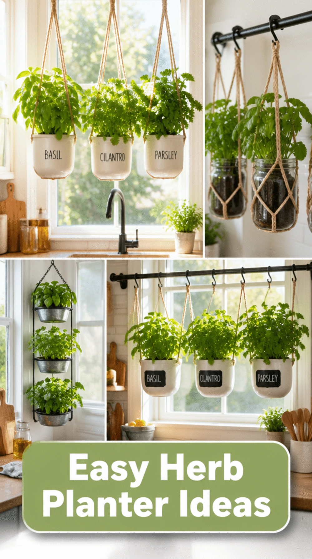 Kitchen Window Hanging Herb Planter That Keeps Fresh Herbs Always Within Reach