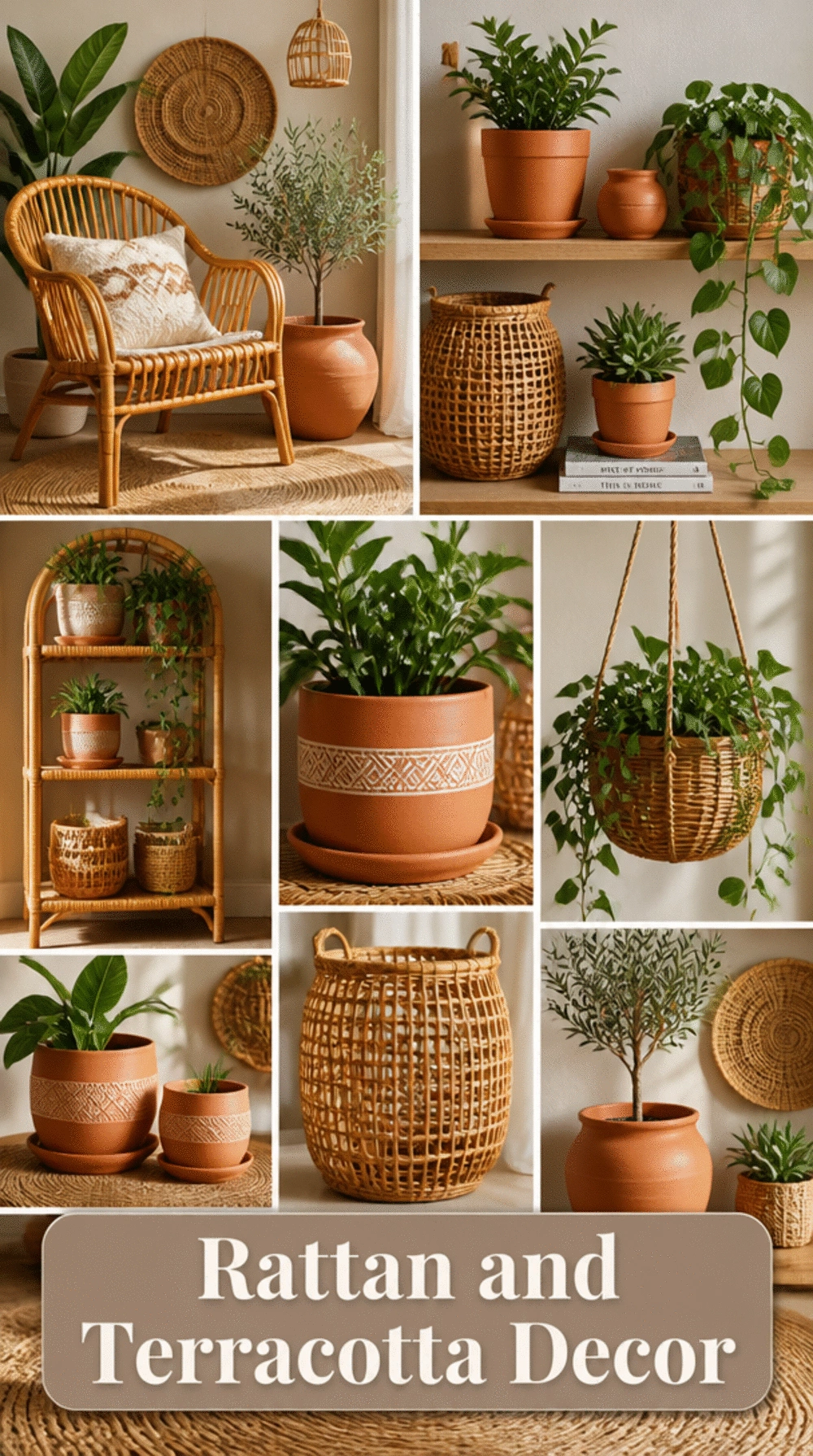 The Rattan and Terracotta Combo Designers Use in Boho-Styled Plant Rooms