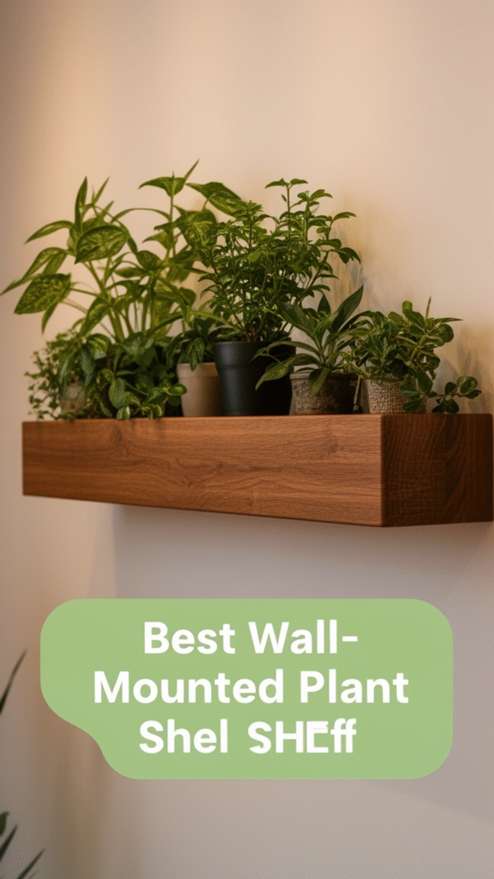 Wall-Mounted Plant Shelf in Solid Oak for an Elevated Indoor Display
