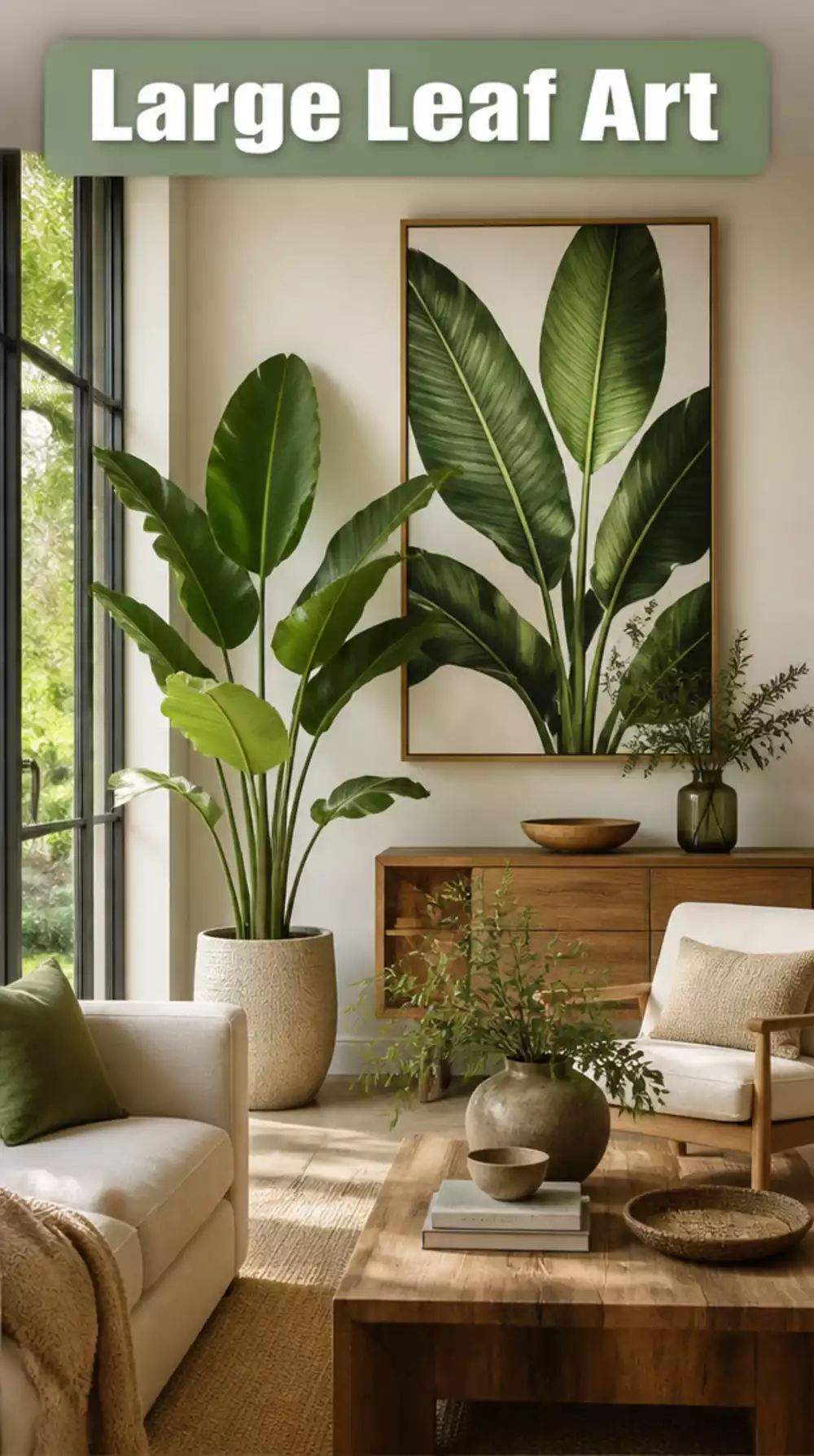 Large Leaf Botanical Print for Living Room