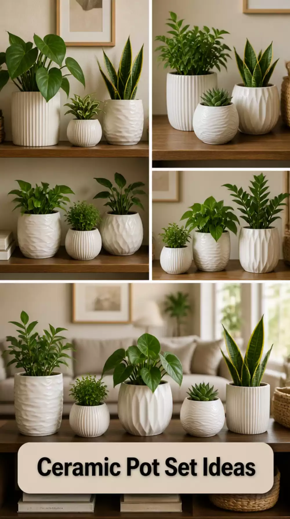 Affordable Matching Ceramic Pot Set That Makes a Living Room Shelf Look Styled