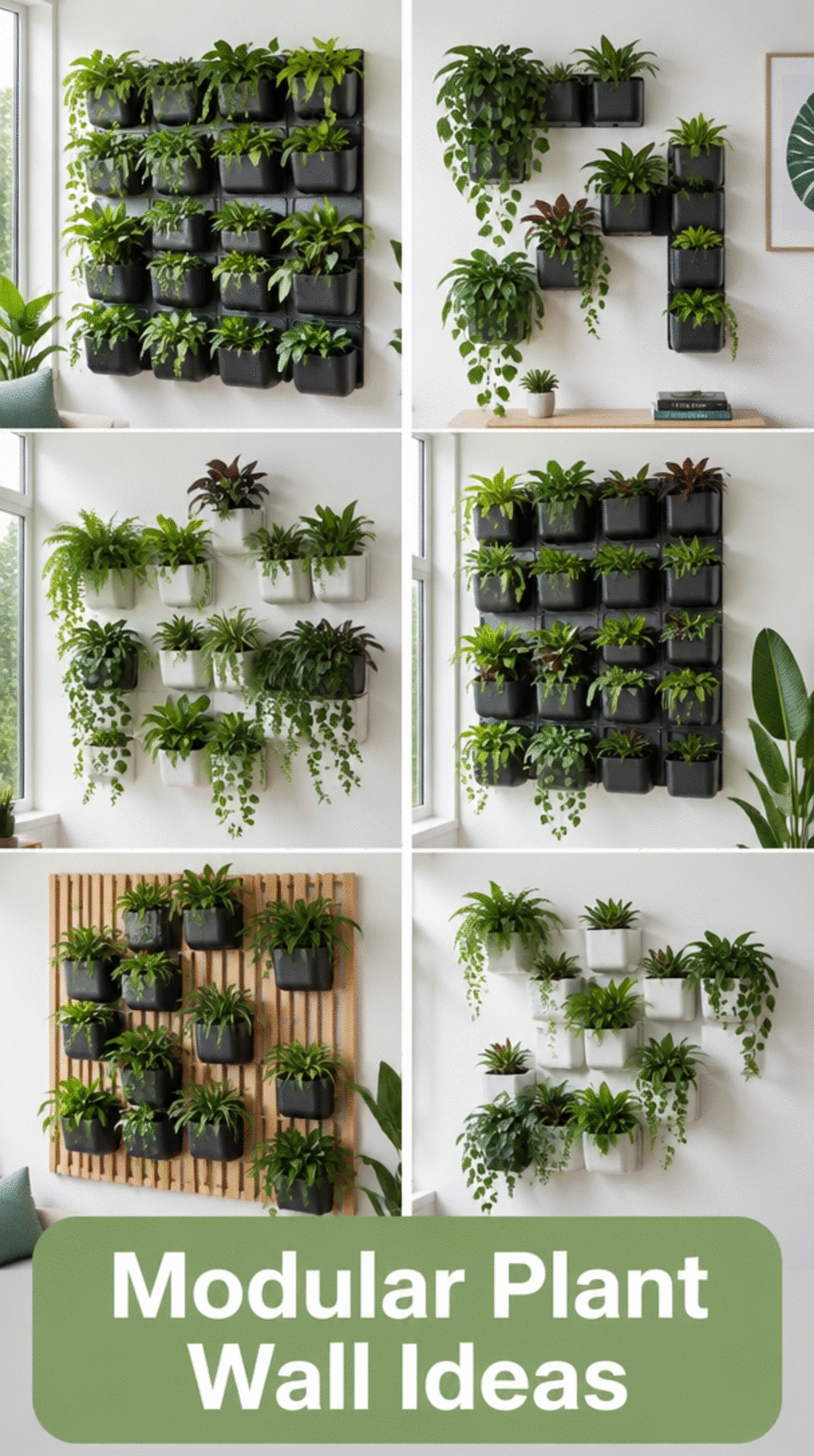 Modular Indoor Plant Wall Kit That Lets You Rearrange Pots Without Redrilling