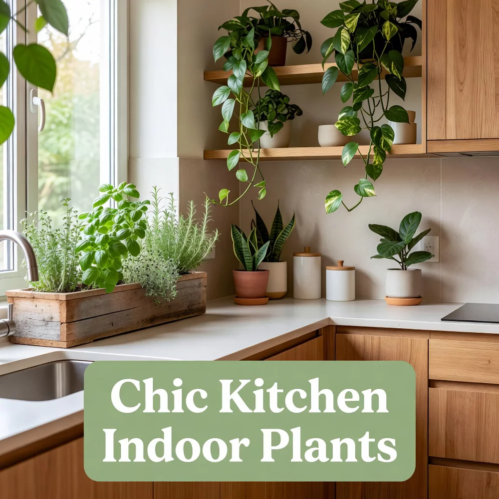 Chic Kitchen Indoor Plants for Fresh Cooking Space