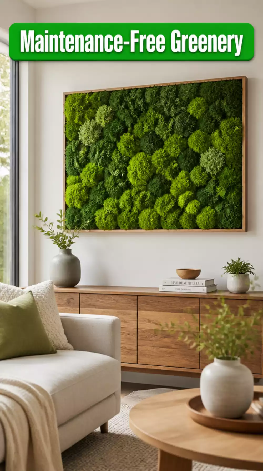 Preserved Moss Wall Art Panels for Maintenance-Free Greenery