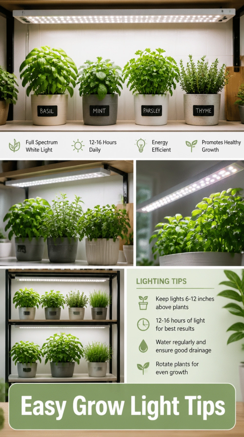 Kitchen Herb Grow Light Strip That Keeps Indoor Herbs Thriving in Any Season