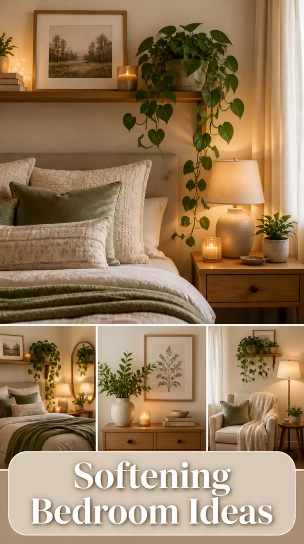 Trailing Pothos on a Bedroom Wall Shelf That Softens the Room and Eases Anxiety