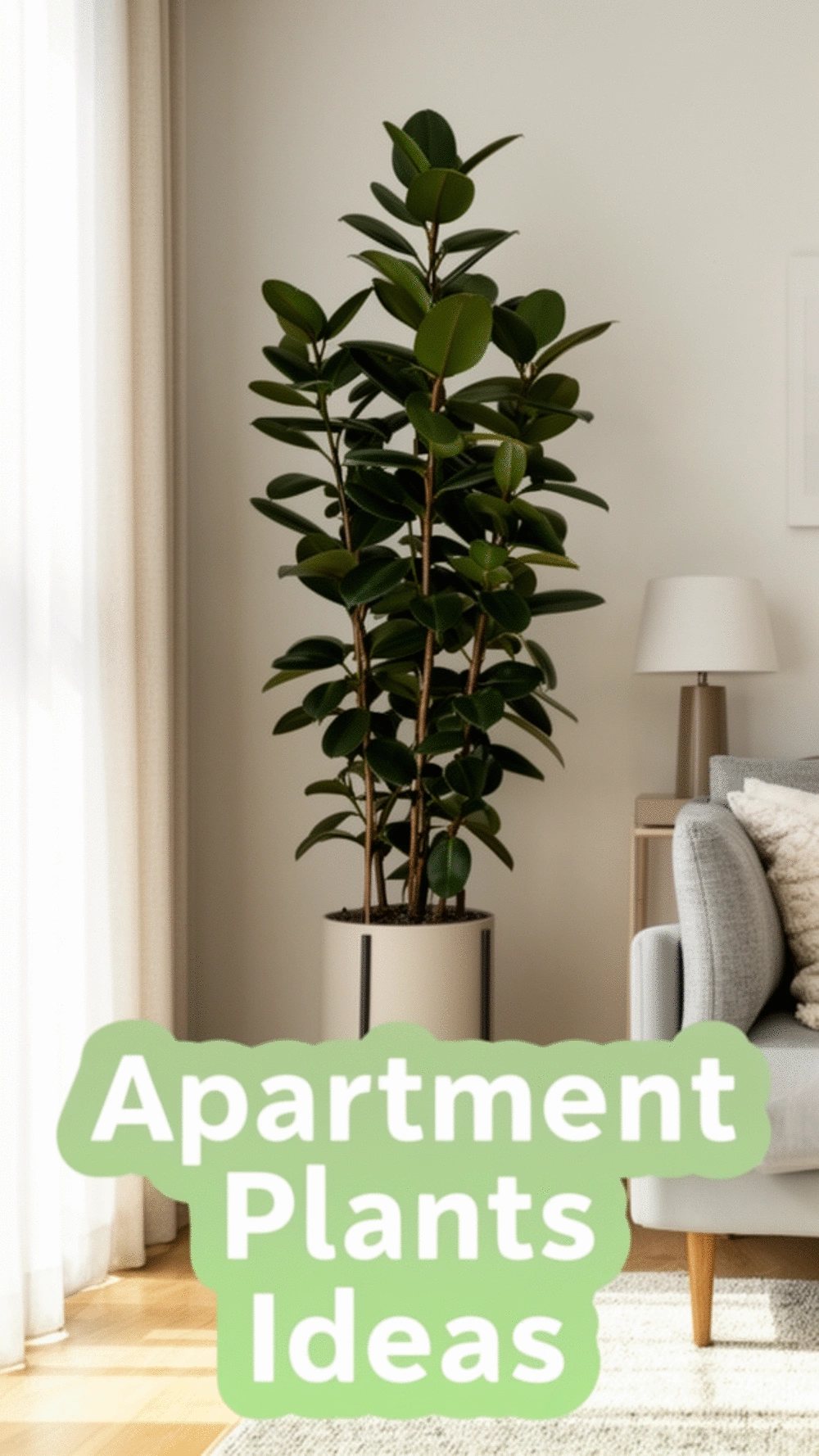 Apartment-Friendly Rubber Plant in a Slim Tall Planter for Tight Corners