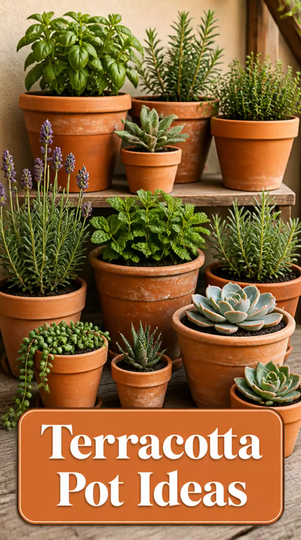Terracotta Pot Plant Grouping in Three Sizes That Makes a Shelf Look Warm and Styled