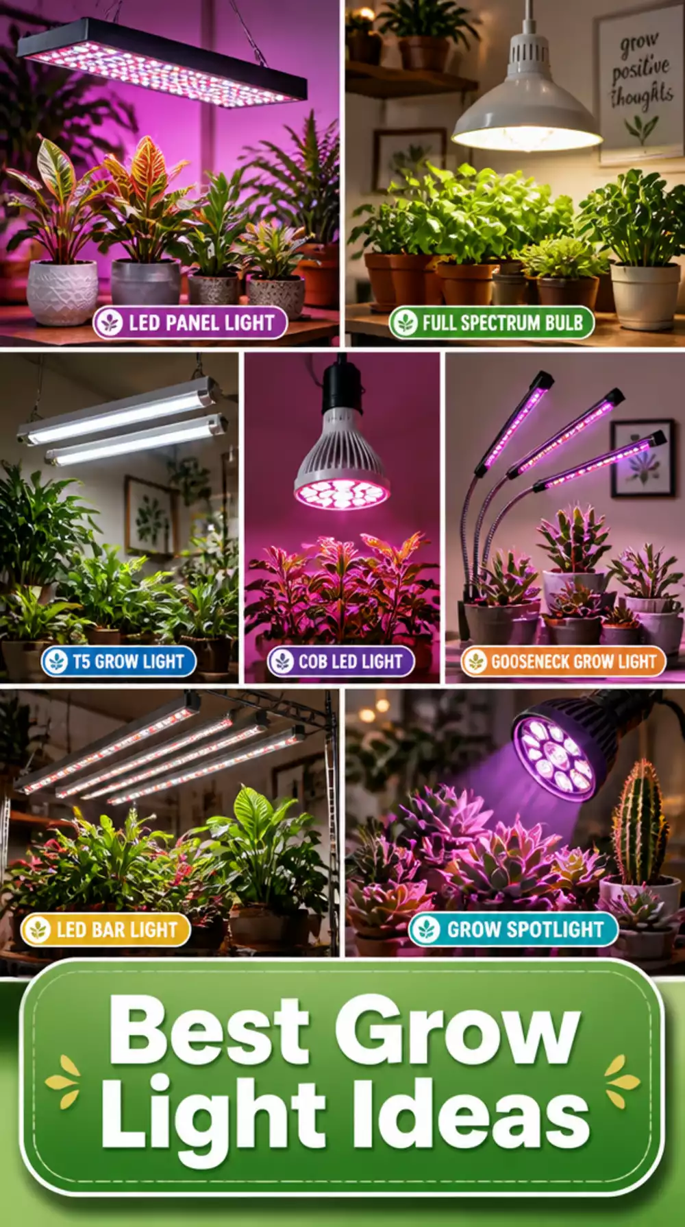 Plant Care Grow Light Bulb That Replaces Missing Natural Light in Any Dark Room