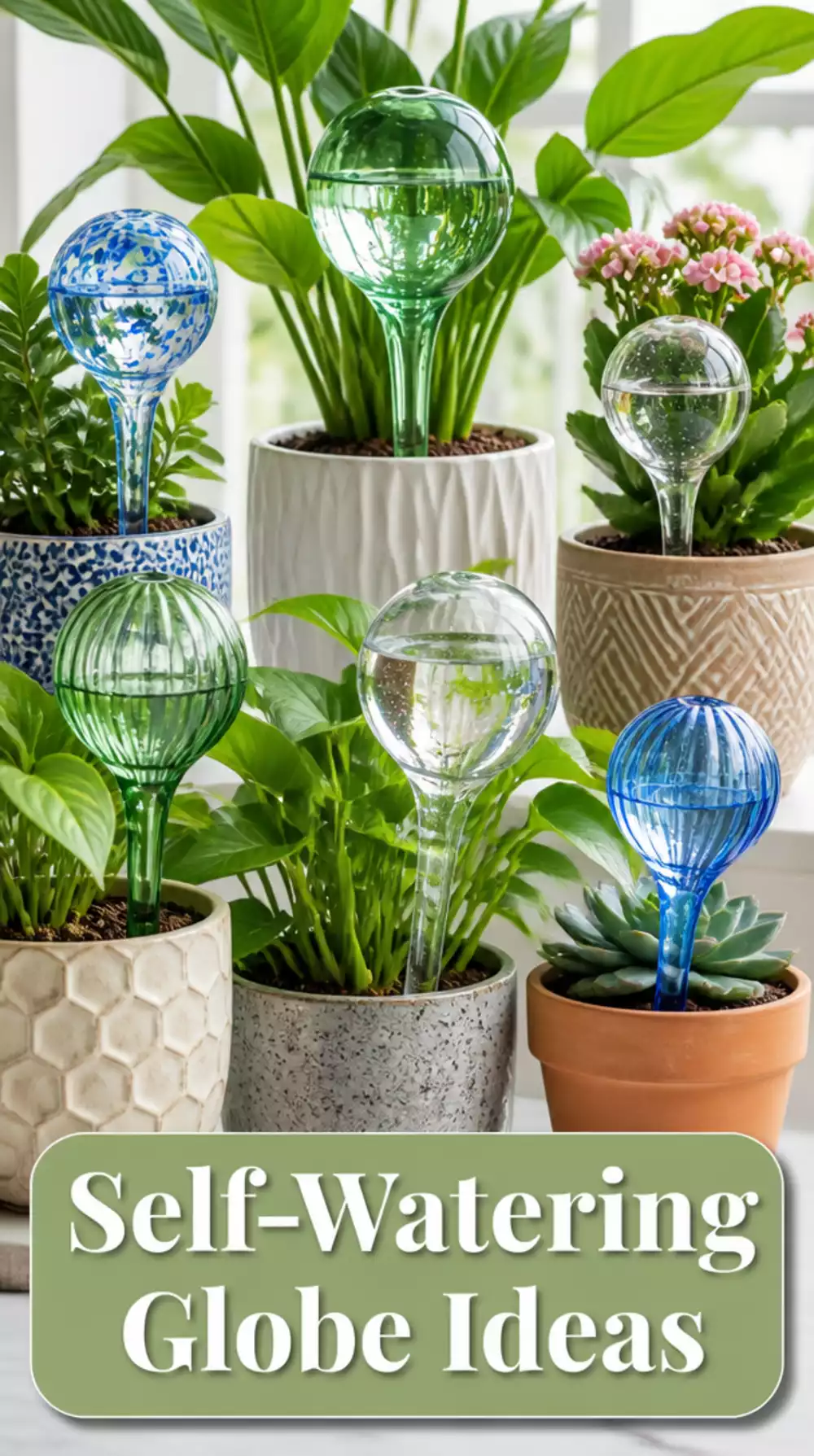 Bedroom Plant Self-Watering Globe That Releases Water Slowly Over Several Days