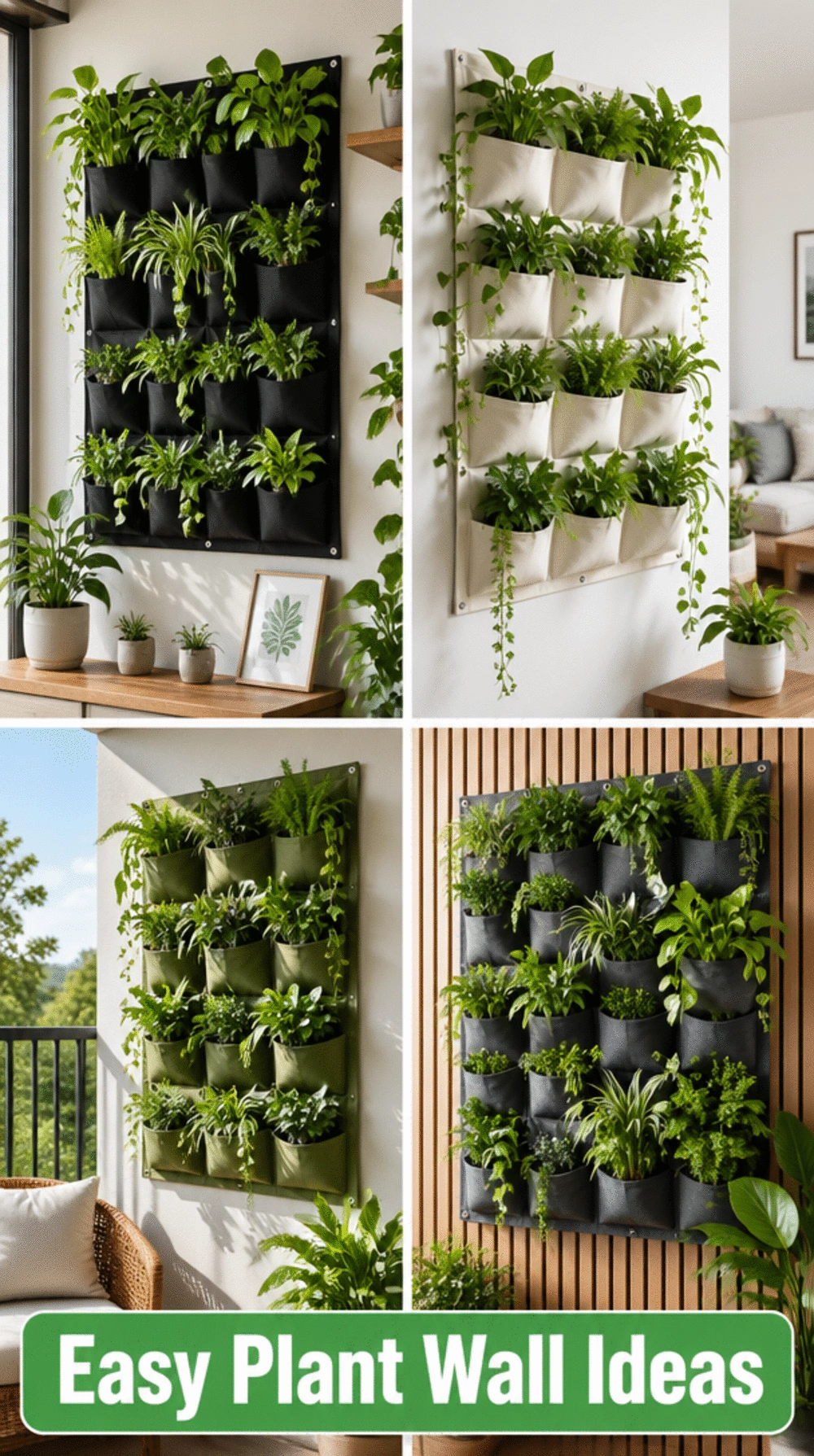 Wall-Mounted Plant Pocket System That Turns a Blank Wall into a Living Display