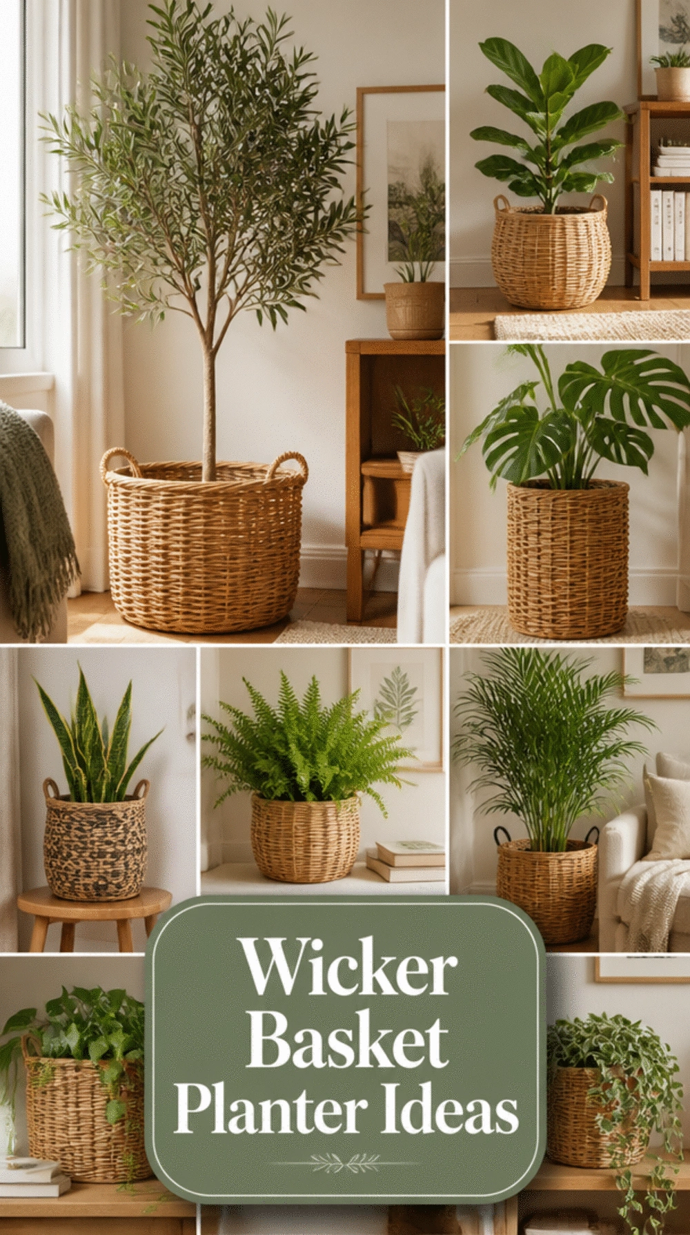 Thrifted Wicker Basket as a Planter Cover That Looks Expensive for Almost Nothing