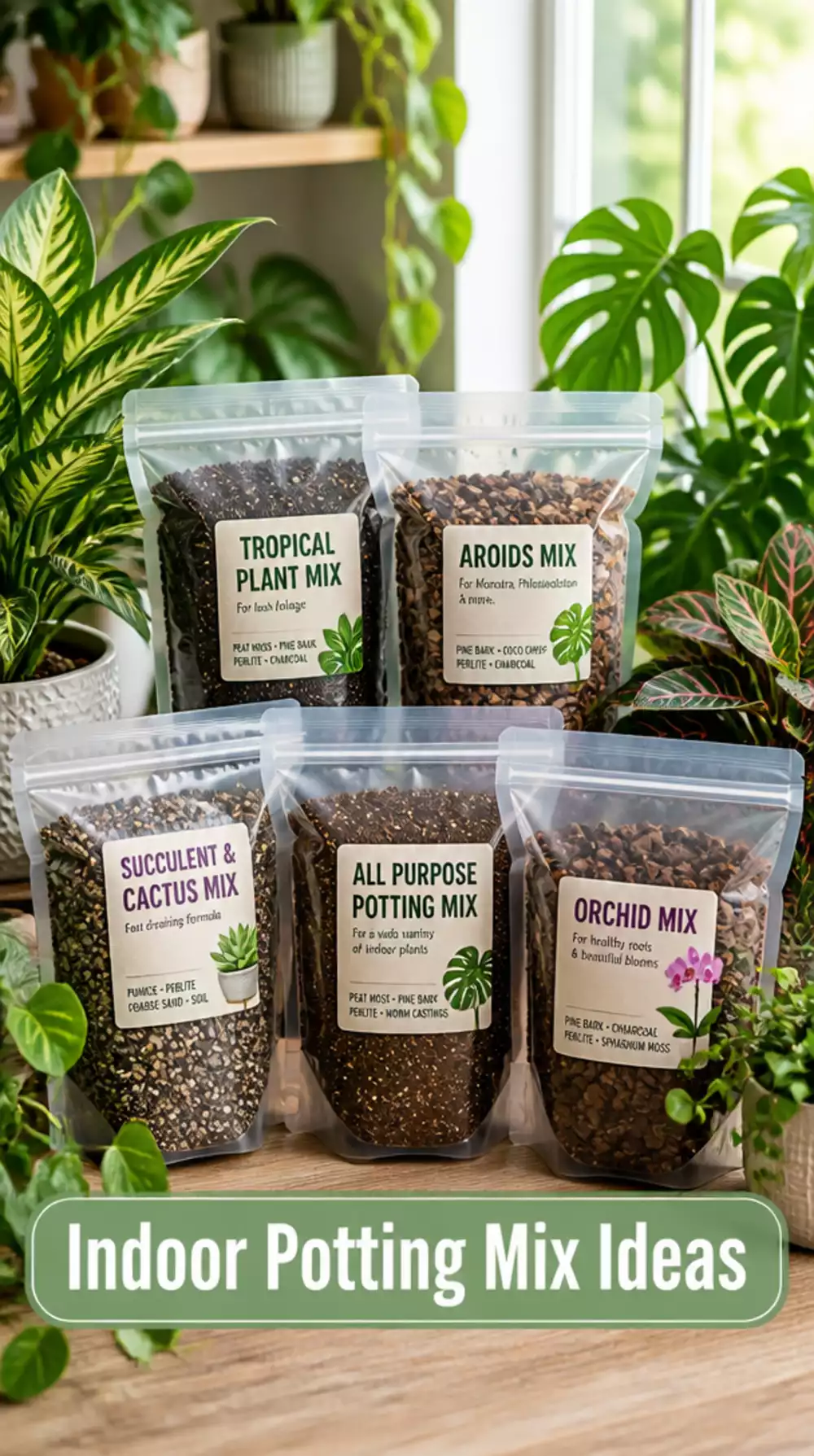 Indoor Potting Mix in a Resealable Bag That Drains Well and Prevents Root Rot