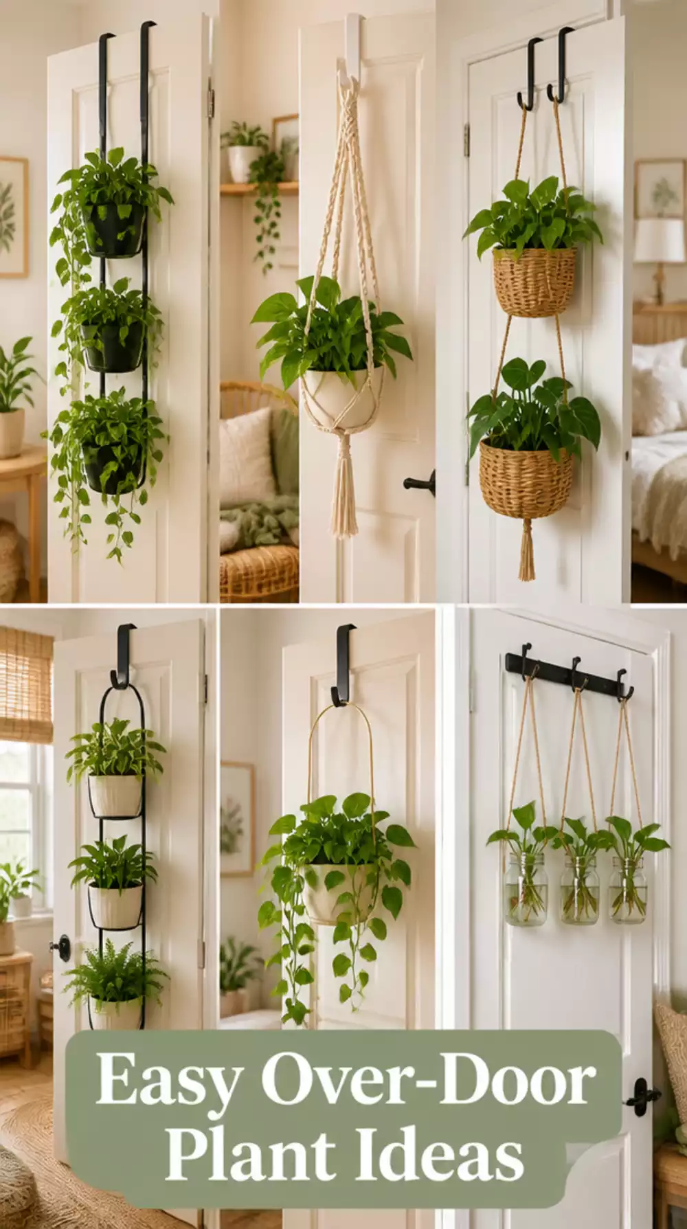Over-Door Plant Hanger That Uses the Back of a Door for an Extra Display Spot