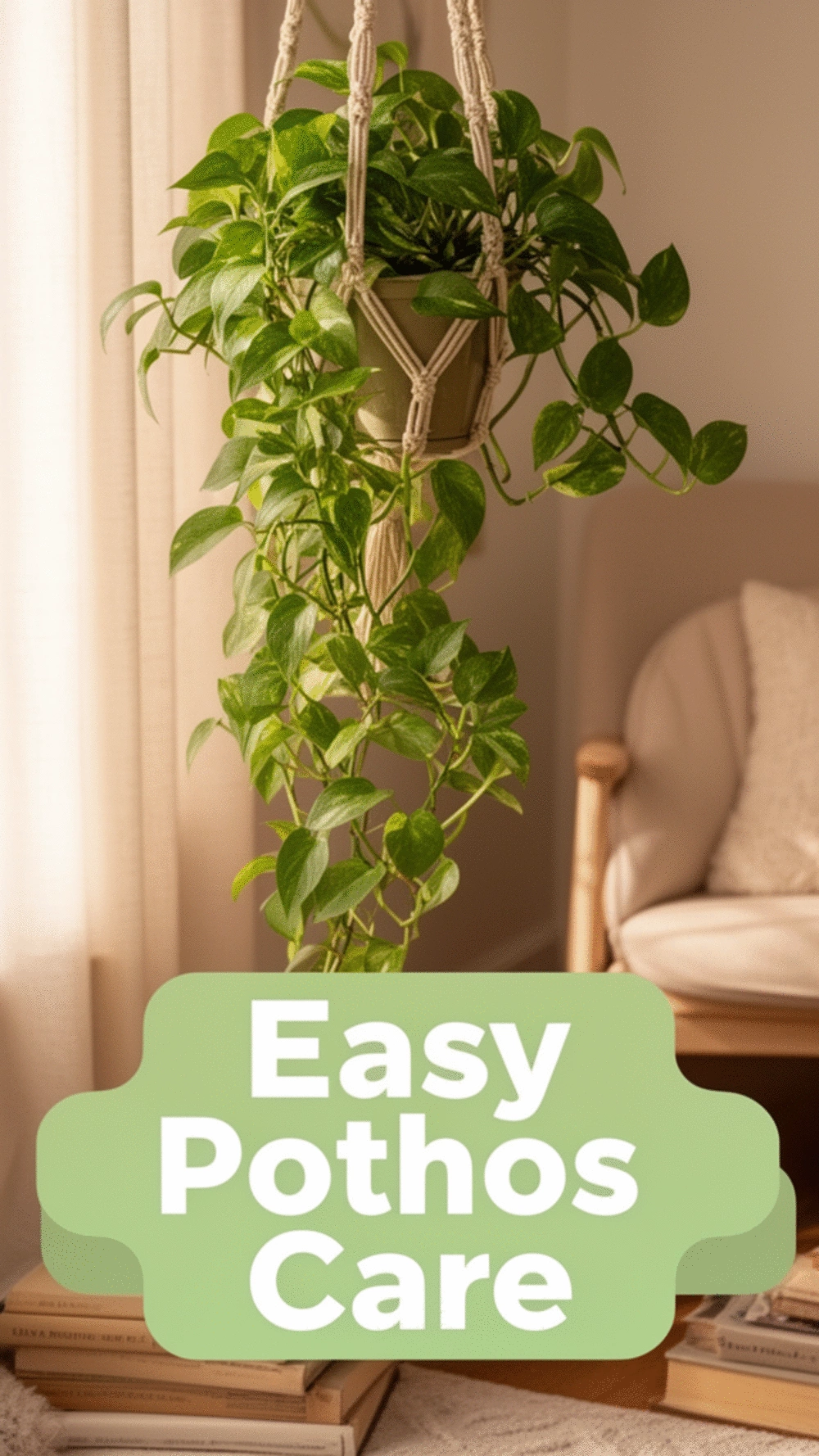 Pothos in a Hanging Planter That Thrives in Almost Any Indoor Spot