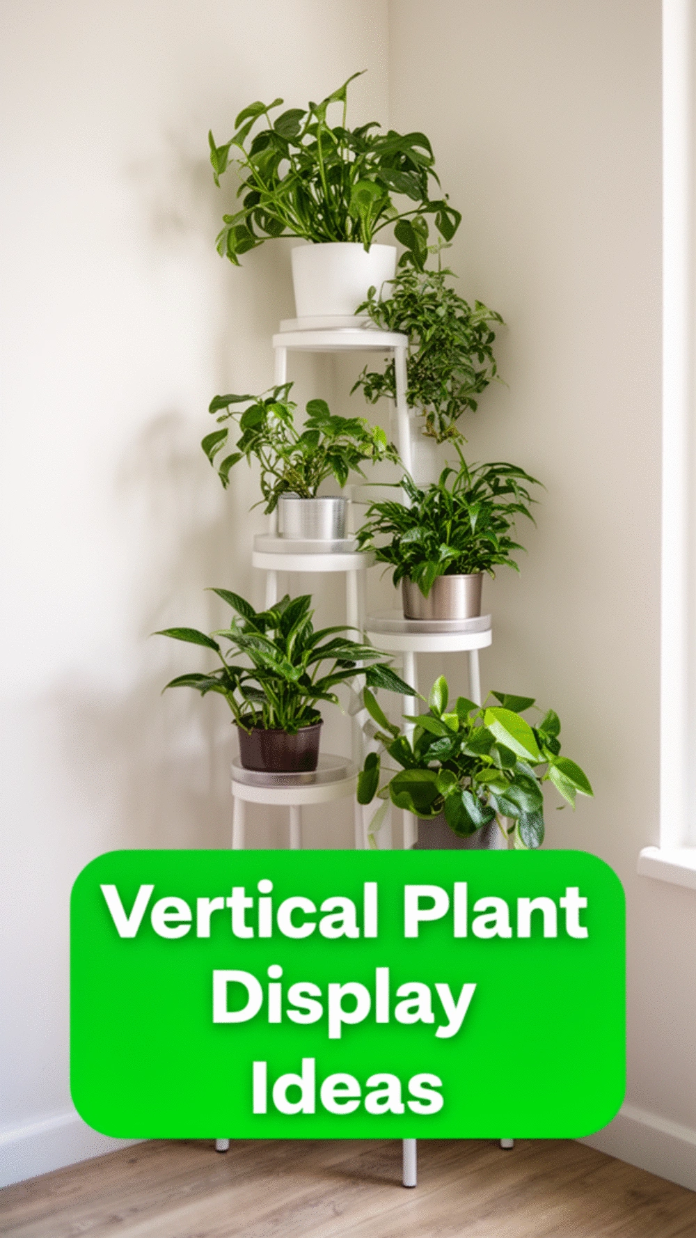 Corner Plant Stand with Five Tiers That Uses Vertical Space Indoors