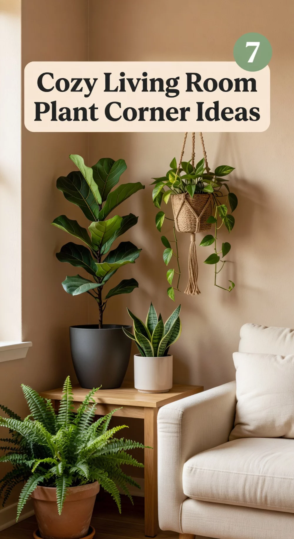 Cozy Living Room Plant Corner Ideas for Fresh Vibe