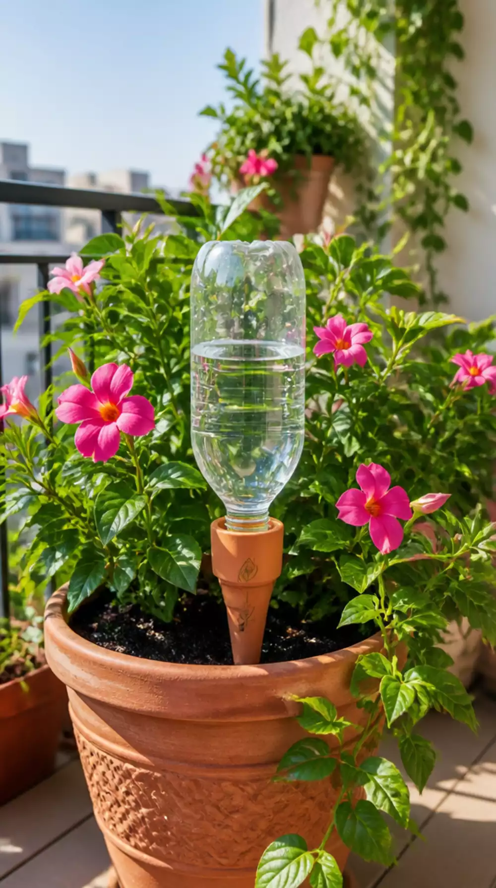 Self-Watering Terracotta Spike That Slowly Drips Water into the Soil While You Travel